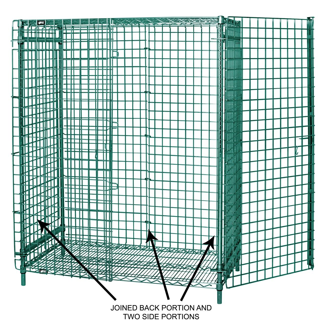 Complete Security panel set for Wire Shelving - Green Epoxy
