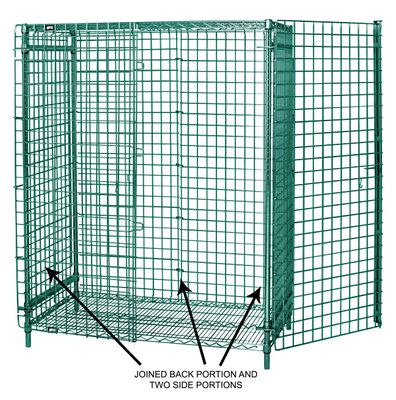 Complete Security panel set for Wire Shelving - Green Epoxy