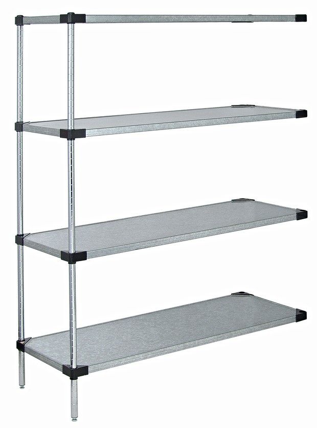 GALVANIZED 4 solid shelf 74&quot;H ADD-ON kit