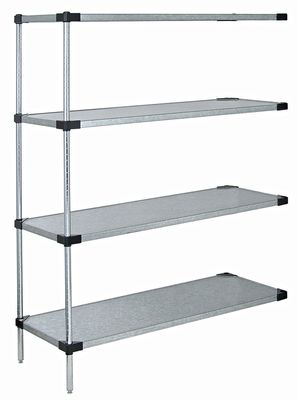 GALVANIZED 4 solid shelf 74&quot;H ADD-ON kit