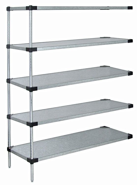 GALVANIZED 5 solid shelf 54&quot;H ADD-ON kit