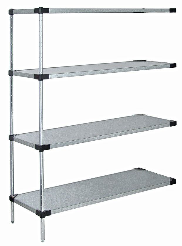 GALVANIZED 4 solid shelf 54&quot;H ADD-ON kit