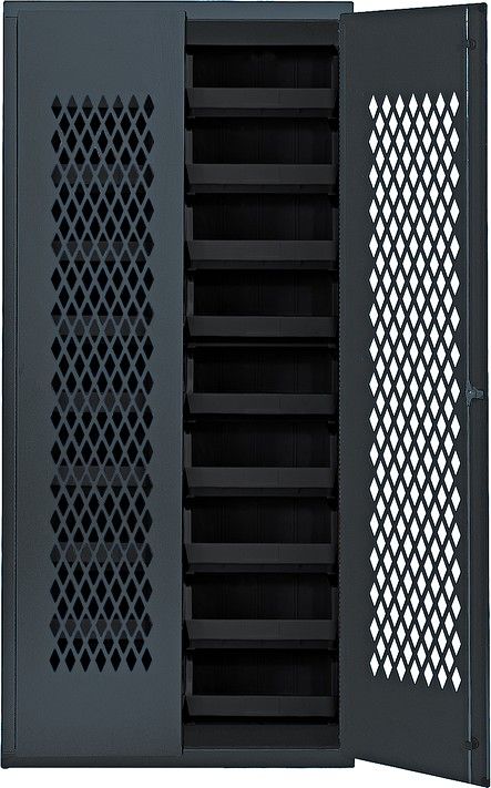 MESH-250 mesh door cabinet, Colour: Black