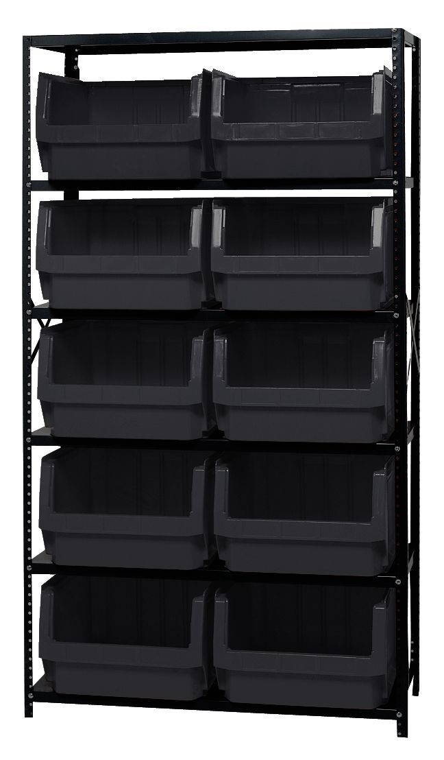 MSU-543 Steel shelving w/QMS543 bins, Colour: Black