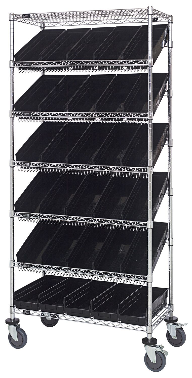 MWRS-7-104 Sloped wire cart, Colour: Black