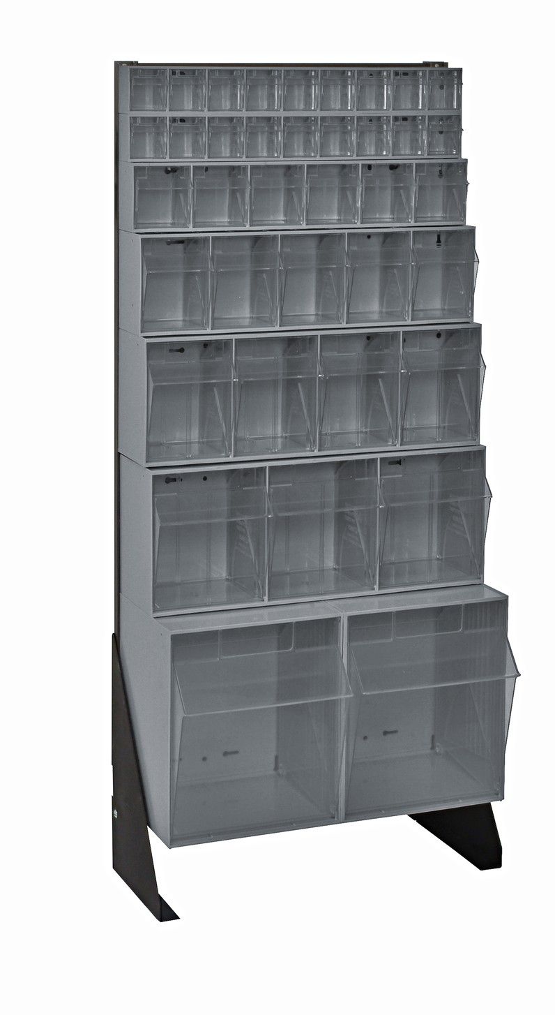 QFS148-38 - 48&quot; Tip-Out bin frame w/bins, Colour: Grey