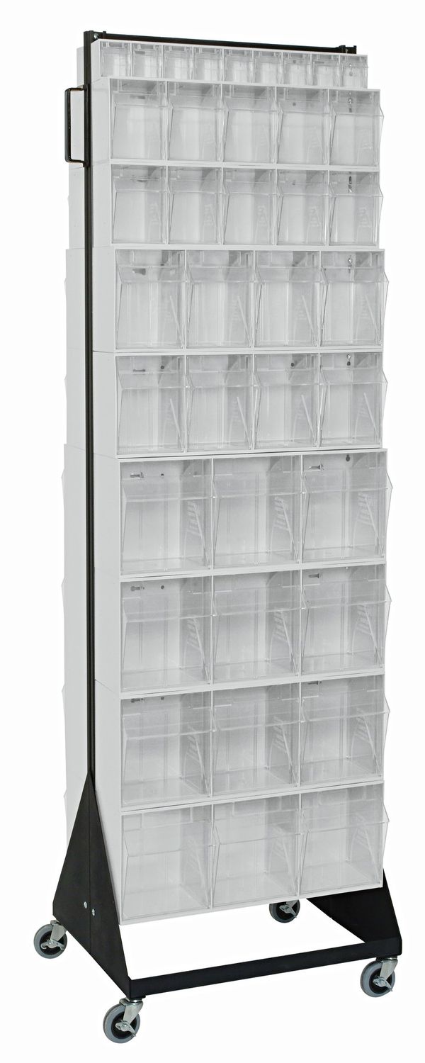 QFS270-72+QFS400 - 70&quot; Mobile Tip-Out bin 2-sided frame w/bins, Colour: White