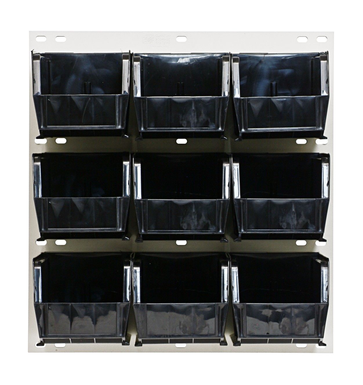 QLP-1819HC-230-9 - 18x19&quot; Louvered panel Ivory w/QUS230 bins, Colour: Black