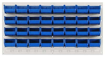 QLP-3619HC-210-32 - 36x19&quot; Louvered panel Ivory w/QUS210 bins