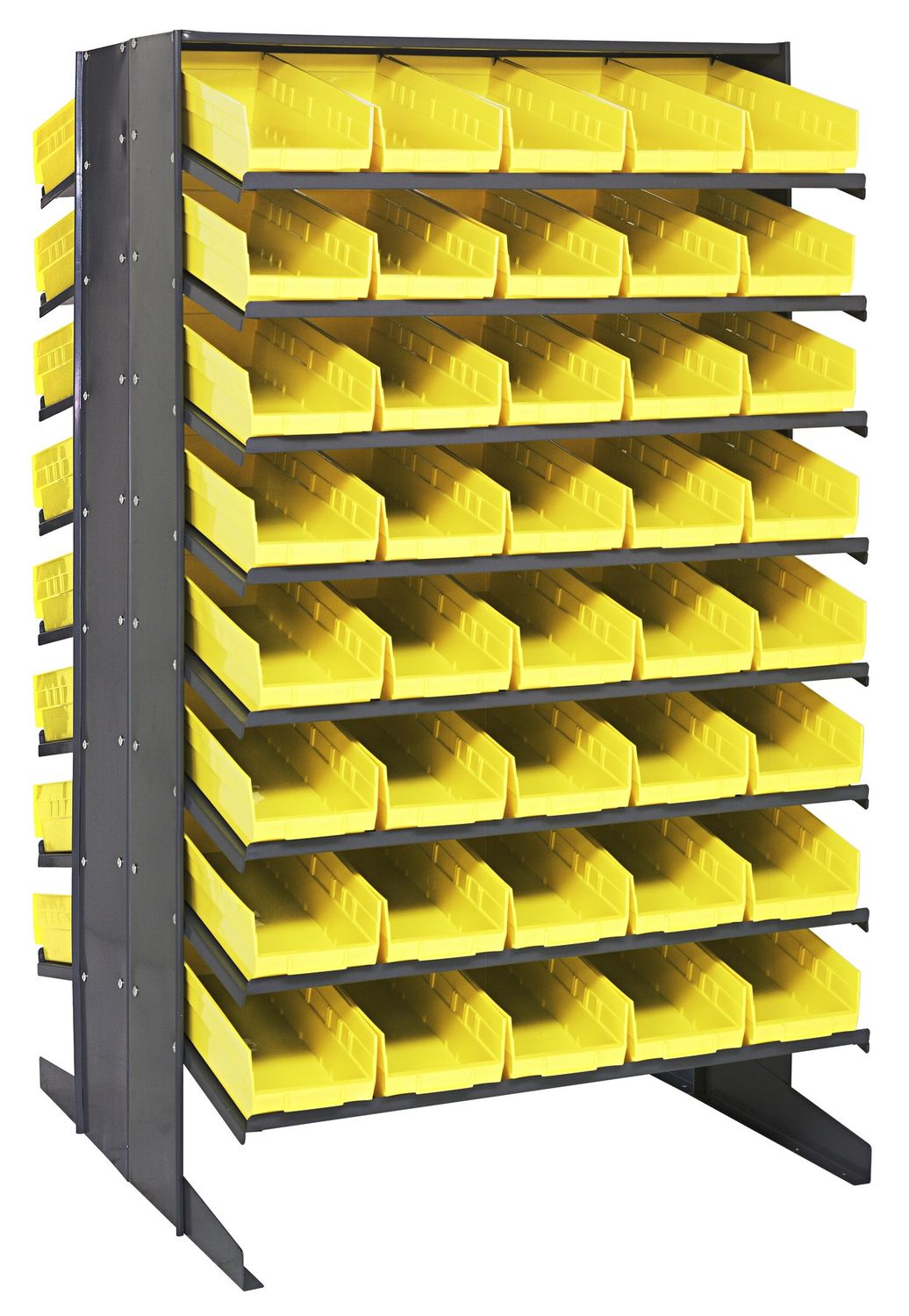 QPRD-104 Sloped double shelving w/QSB104, Colour: Yellow