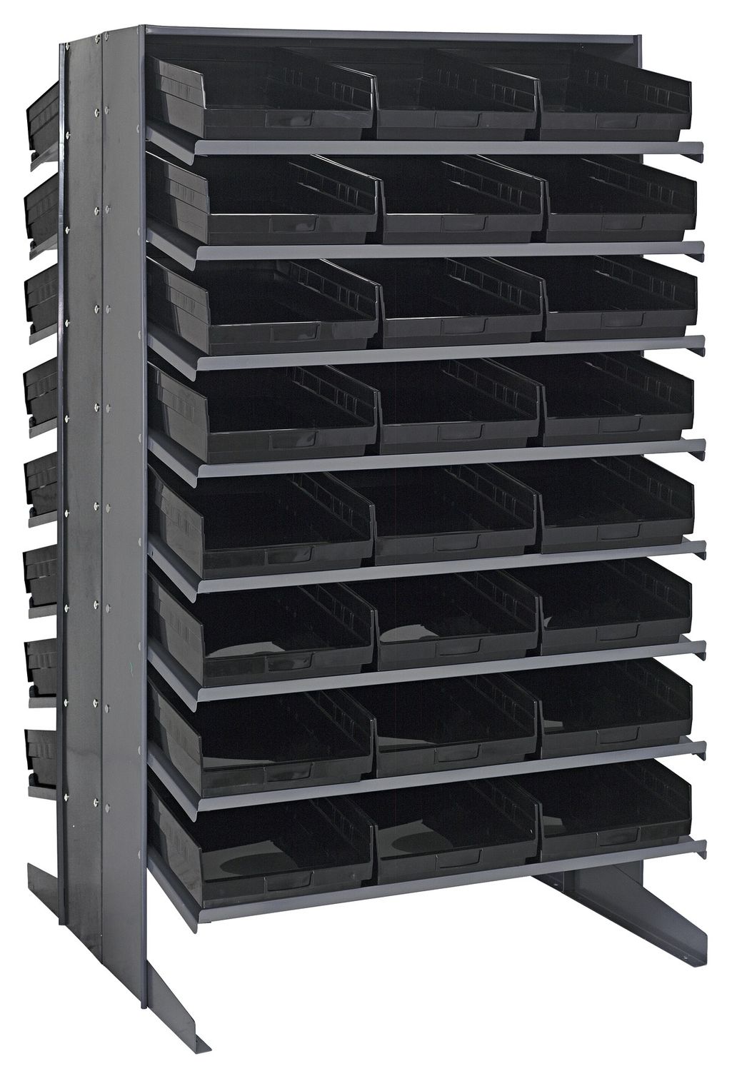 QPRD-110 Sloped double shelving w/QSB110, Colour: Black