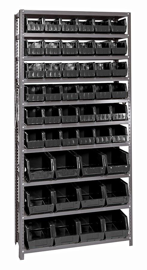 QSBU-230240 22ga Shelving Kit w/bins, Colour: Black