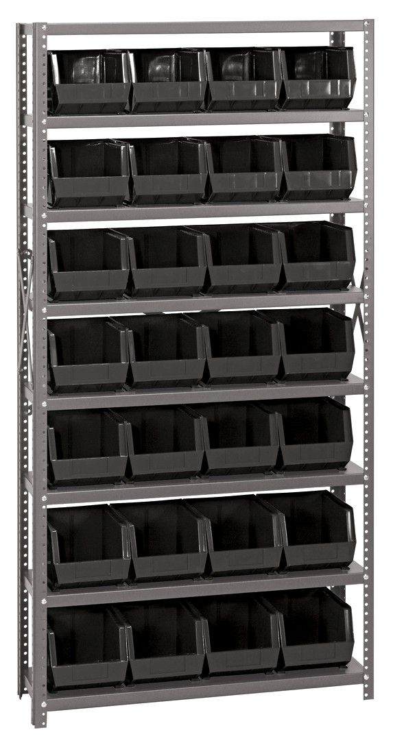 QSBU-239 22ga Shelving Kit w/bins, Colour: Black