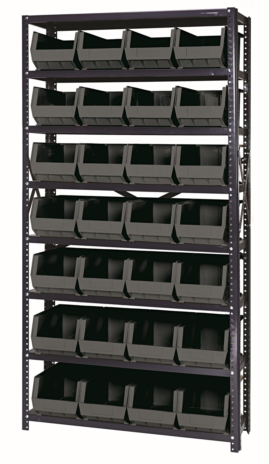 QSBU-240 22ga Shelving Kit w/bins, Colour: Black