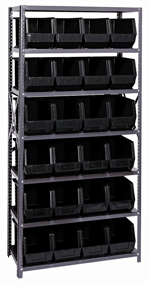 QSBU-265 22ga Shelving Kit w/bins, Colour: Black