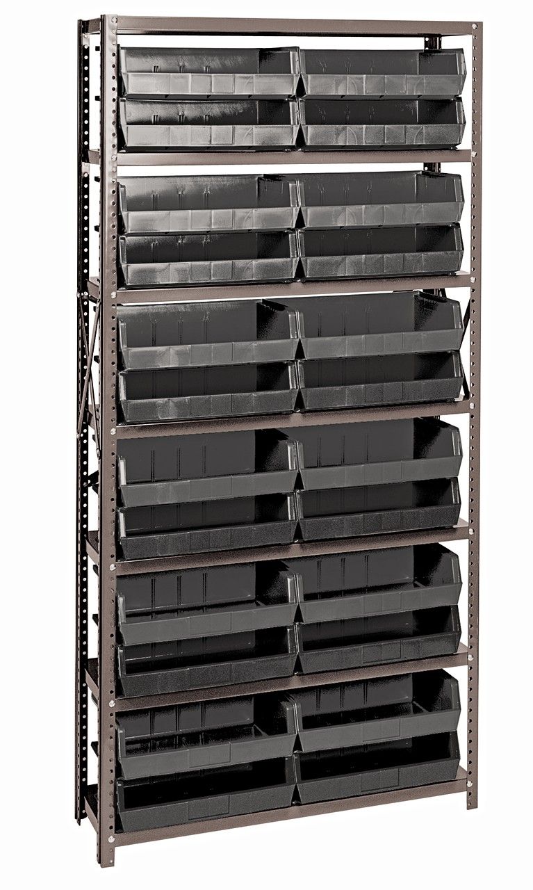 QSBU-245 22ga Shelving Kit w/bins, Colour: Black