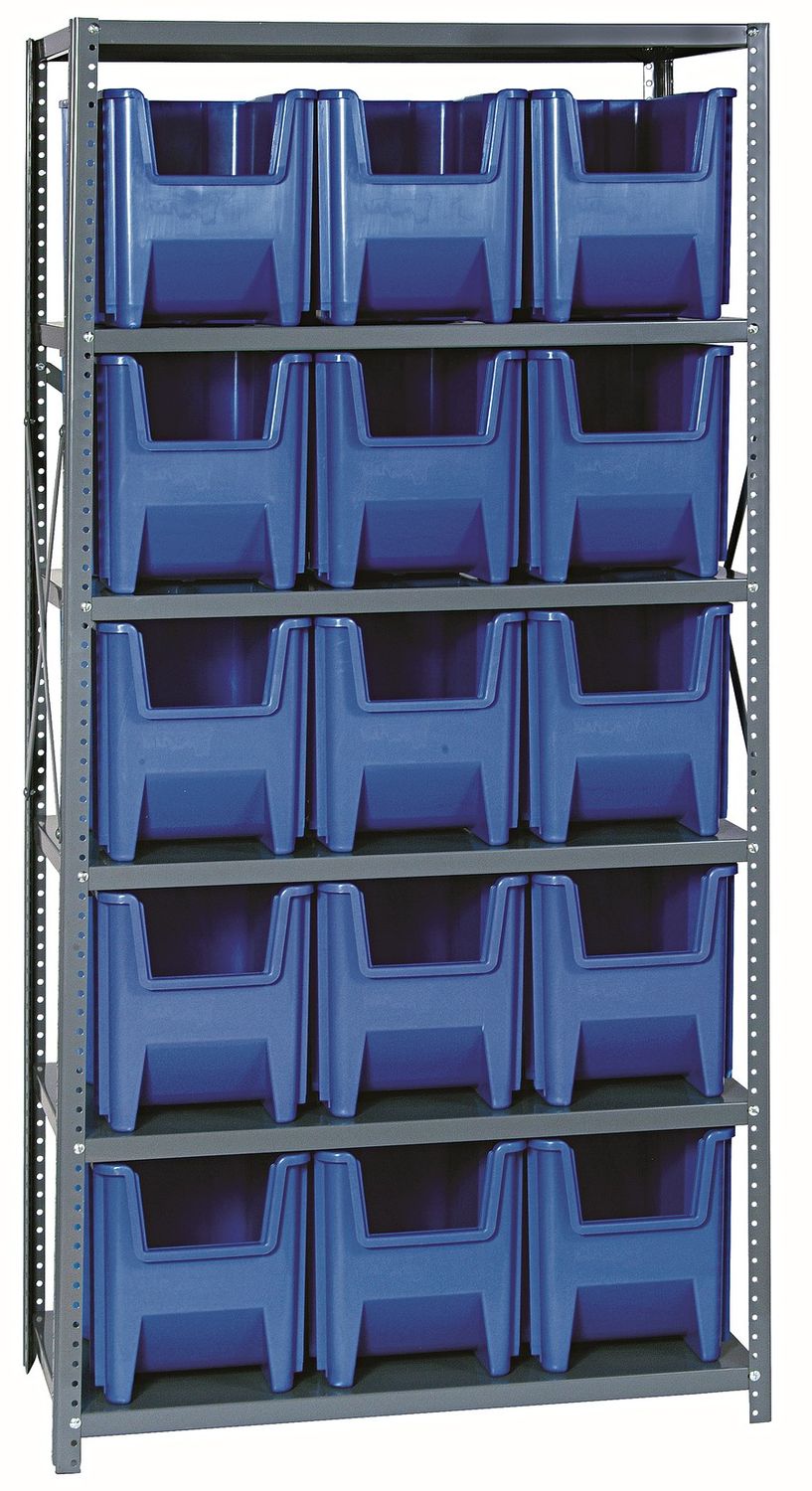 QSBU-600 22ga Shelving Kit w/bins, Colour: Blue