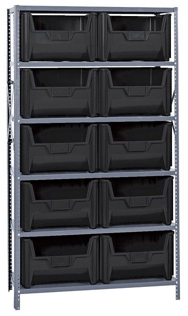 QSBU-700 22ga Shelving Kit w/bins, Colour: Black