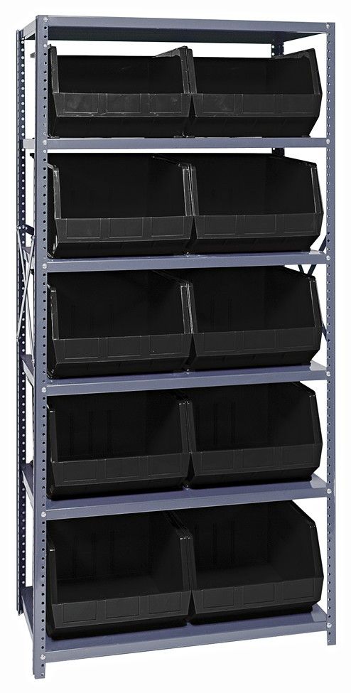 QSBU-270 22ga Shelving Kit w/bins, Colour: Black