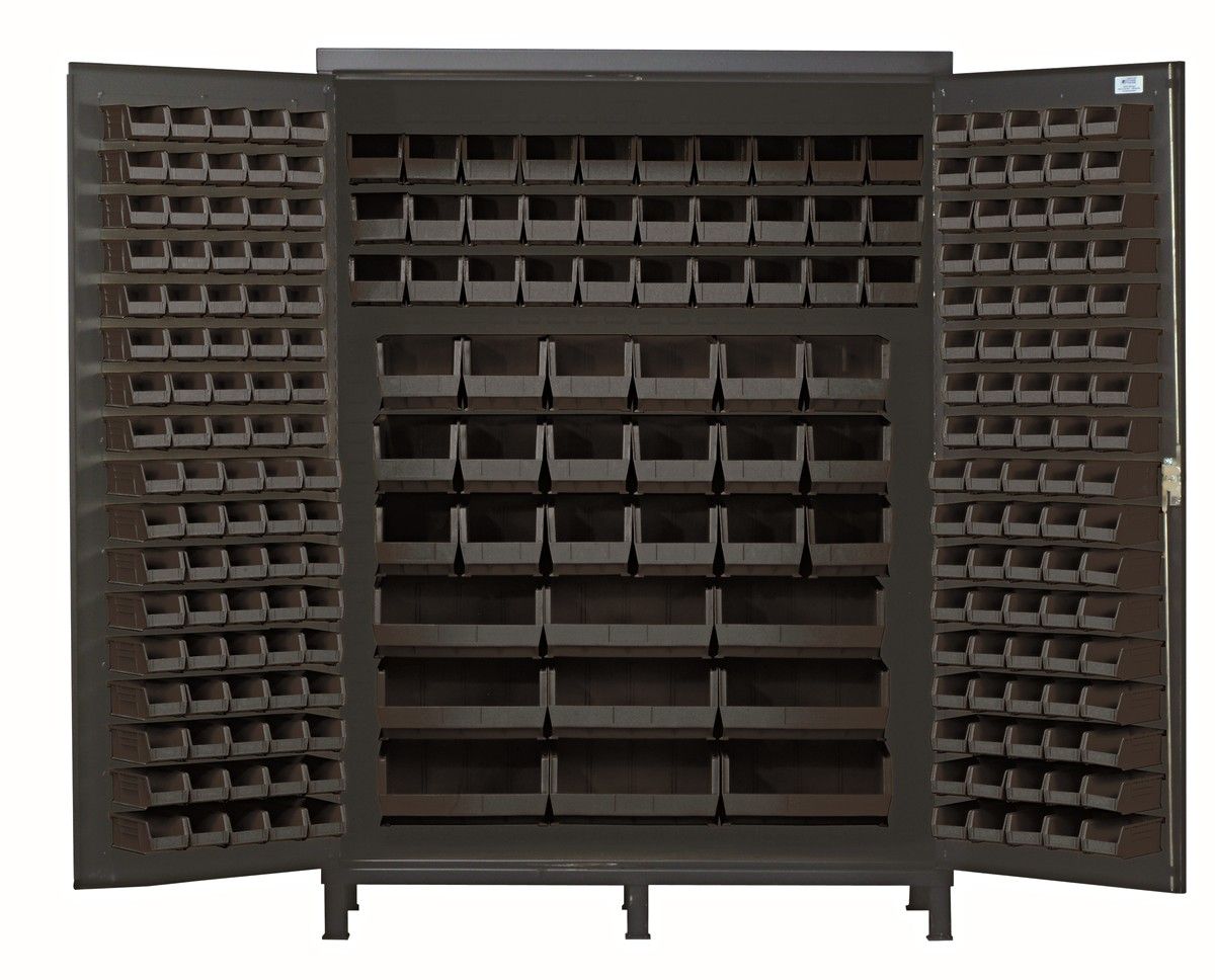 QSC-60  60&quot; 14ga Steel Cabinet w/bins, Colour: Black