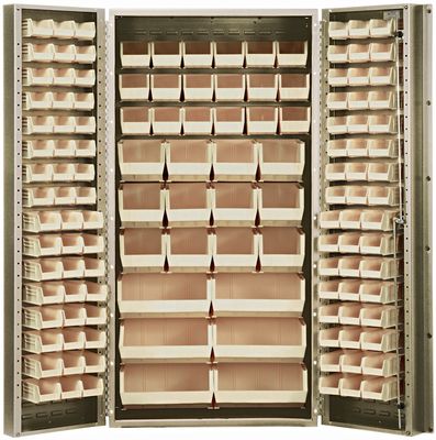 QSC-BG-36-68 Ivory cabinet w/wide door bins