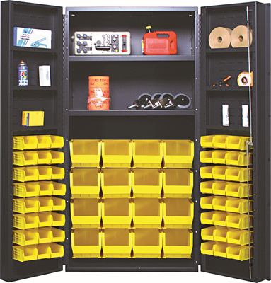 QSC-64-2S-6DS  36&quot; 14ga Steel Cabinet w/bins + shelves