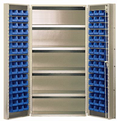 QSC-BG-36-96-4IS Ivory shelf cabinet w/door bins