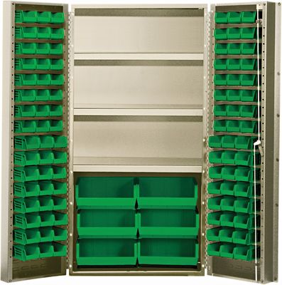QSC-BG-36S  36&quot; Ivory Steel Cabinet w/bins