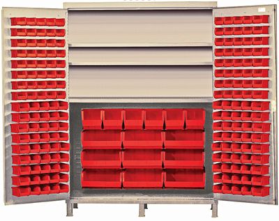 QSC-BG-60S Ivory Steel Cabinet w/bins