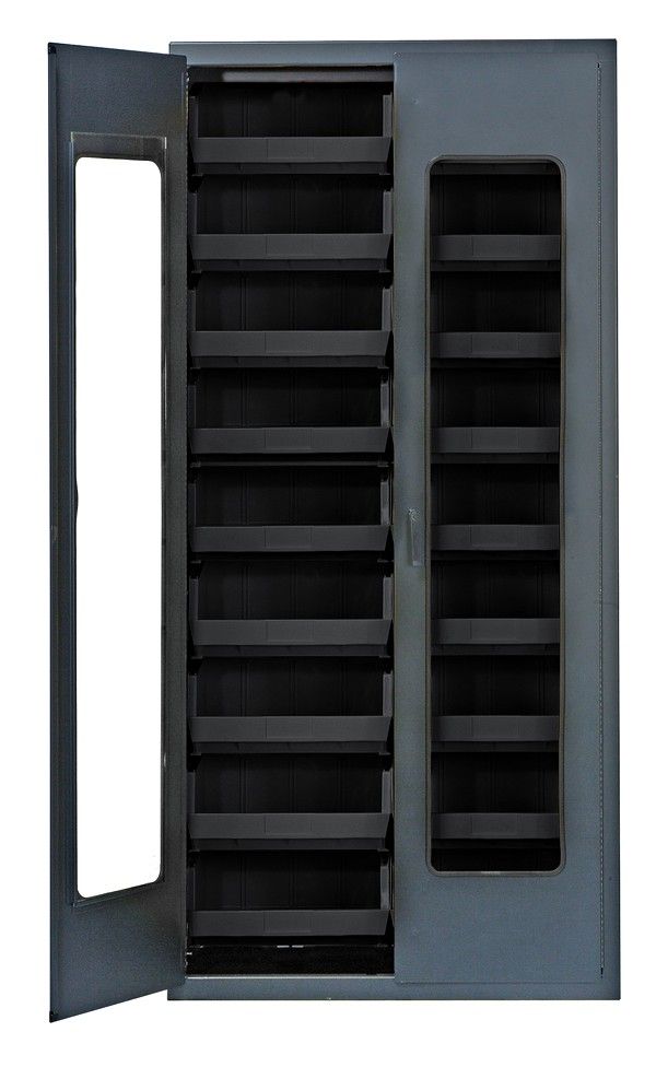 QSC-C250 clear door cabinet, Colour: Black