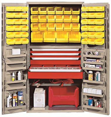 QSC-BG-3672-4D - 36&quot; 14ga Ivory Steel Cabinet w/bins