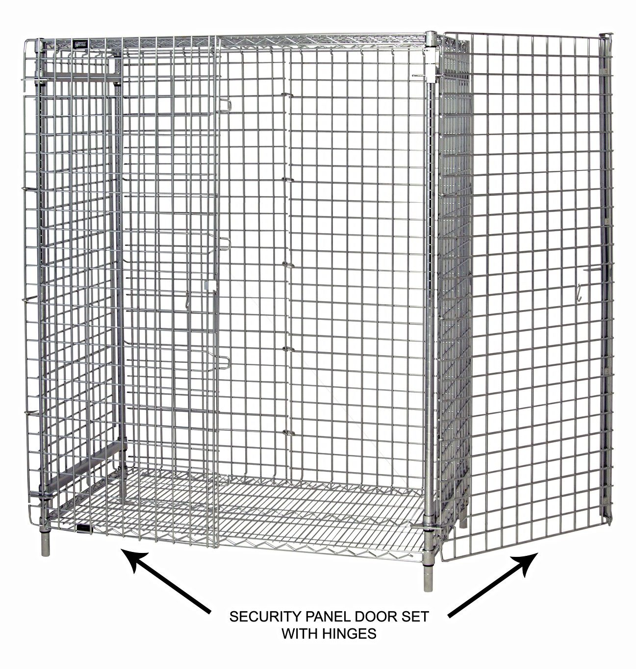 Security Door Kit - Chrome, Part Number: SD36C for 36&quot; wide shelving