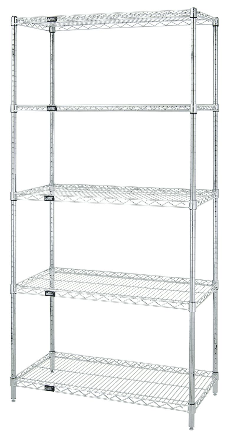 Stainless Wire 5 Shelf 74&quot;H Starter Kit