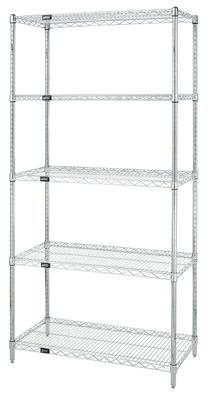 Stainless Wire 5 Shelf 74&quot;H Starter Kit