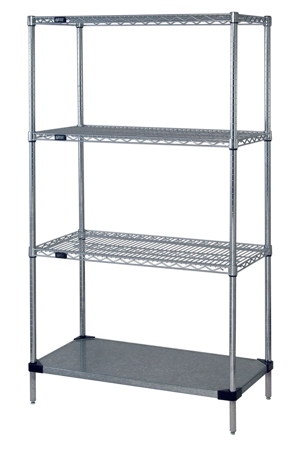 Stainless Wire Unit With 1 Solid Bottom Shelf