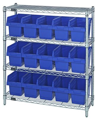 WR4-39-1236-802 - Wire shelving w/QSB802 bins