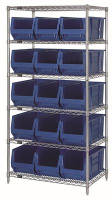WR6-953 - Wire shelving w/QUS953 bins