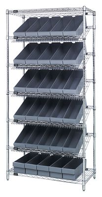 WRS-7-602 Wire sloped shelving w/QED602