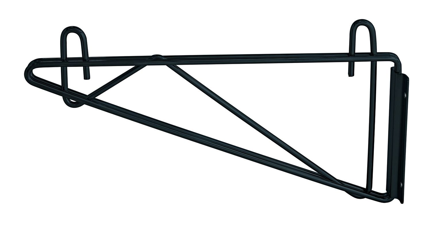Double wire shelving cantilever Bracket. Direct mount - Black Epoxy, Part Number: DWBD12BK