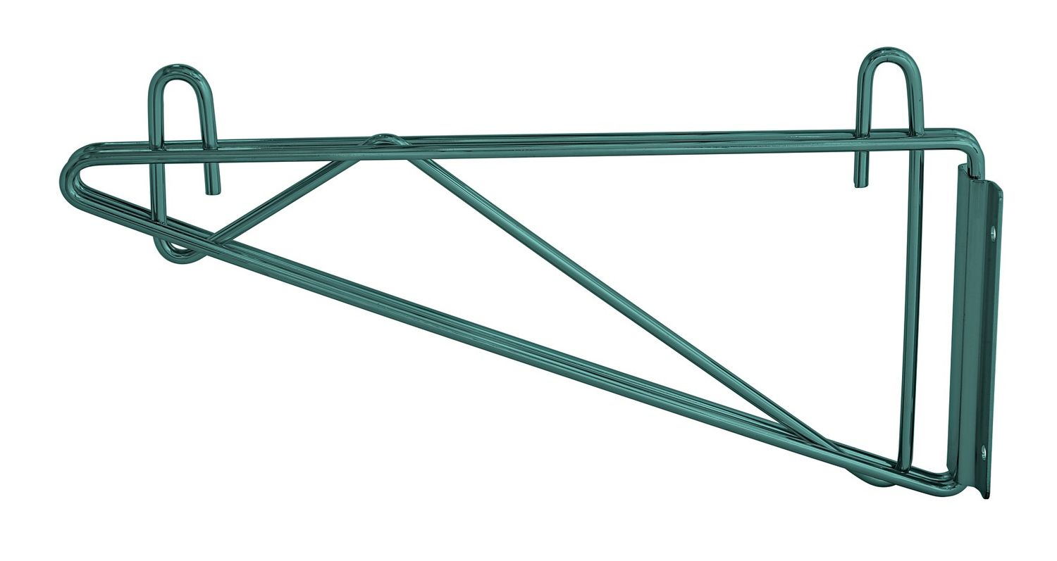 Wire shelving cantilever Bracket PAIR. Direct mount - Green Epoxy, Part Number: DWB12P