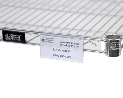 LHE2X4C Clear 2x4&quot; label holder for wire shelving