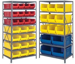 Steel Shelving with 24" Hulk Stacking bins (QUS95x)
