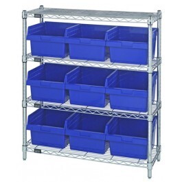Wire Shelving with 8" high Shelf bins (QSB8xx)