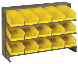 Sloped Shelving with 4" high Shelf Bins (QSB1xx)