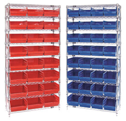 Wire Shelving with 6" high Shelf bins (QSB2xx)