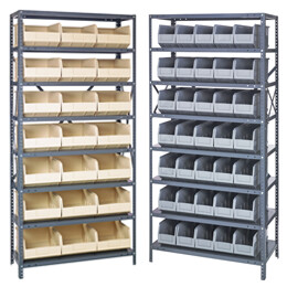 Steel Shelving with Stacking Shelf bins