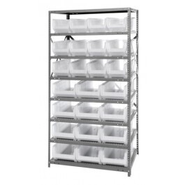 Steel Shelving with Hulk 24" Clear-View bins