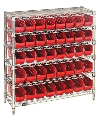 Wire Shelving with 4" high Shelf bins (QSB1xx)
