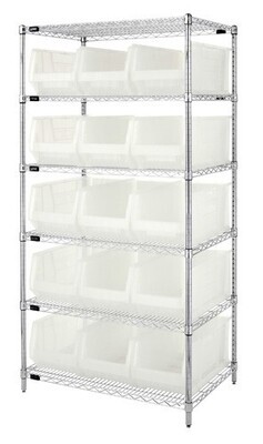 Wire Shelving with Hulk 24" Clear-View bins