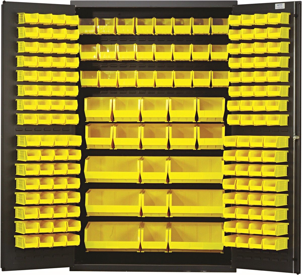 QSC-48  48" 14ga Steel Cabinet w/bins, Colour: Yellow
